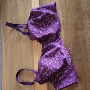 Soma Purple Underwire Lace Enticing Lift Balconet Bra Size 38 DDD